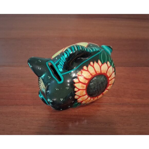 Mexican Talavera Pottery Vintage Hand Painted  Piggy Bank Vintage - Picture 2 of 7